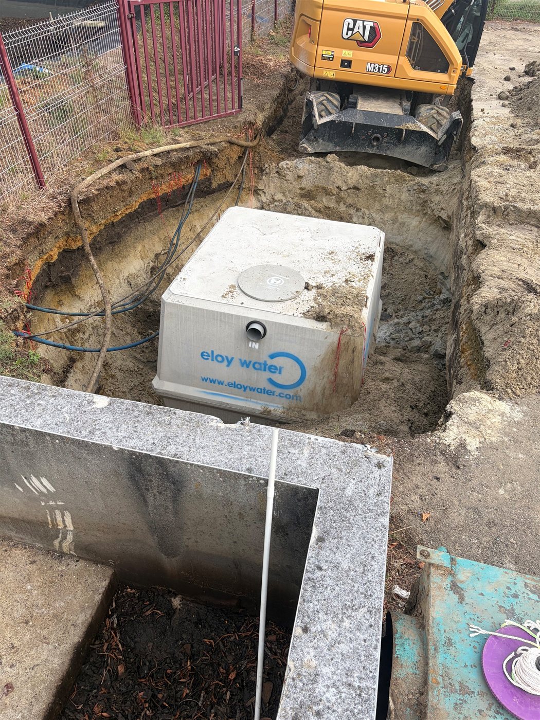 Gros plan d'une cuve de l'installation de traitement des eaux de Lavage Montois